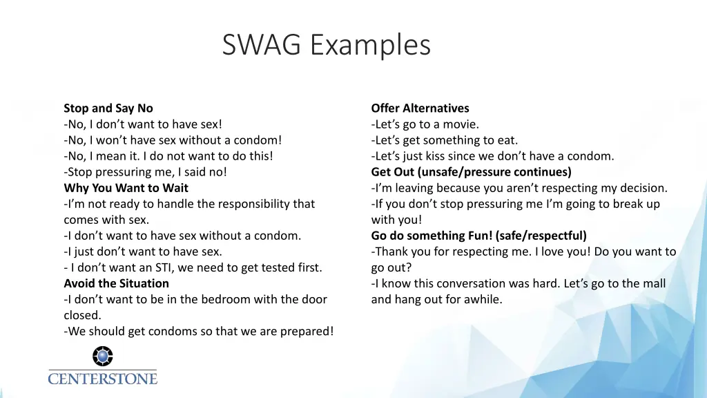 swag examples