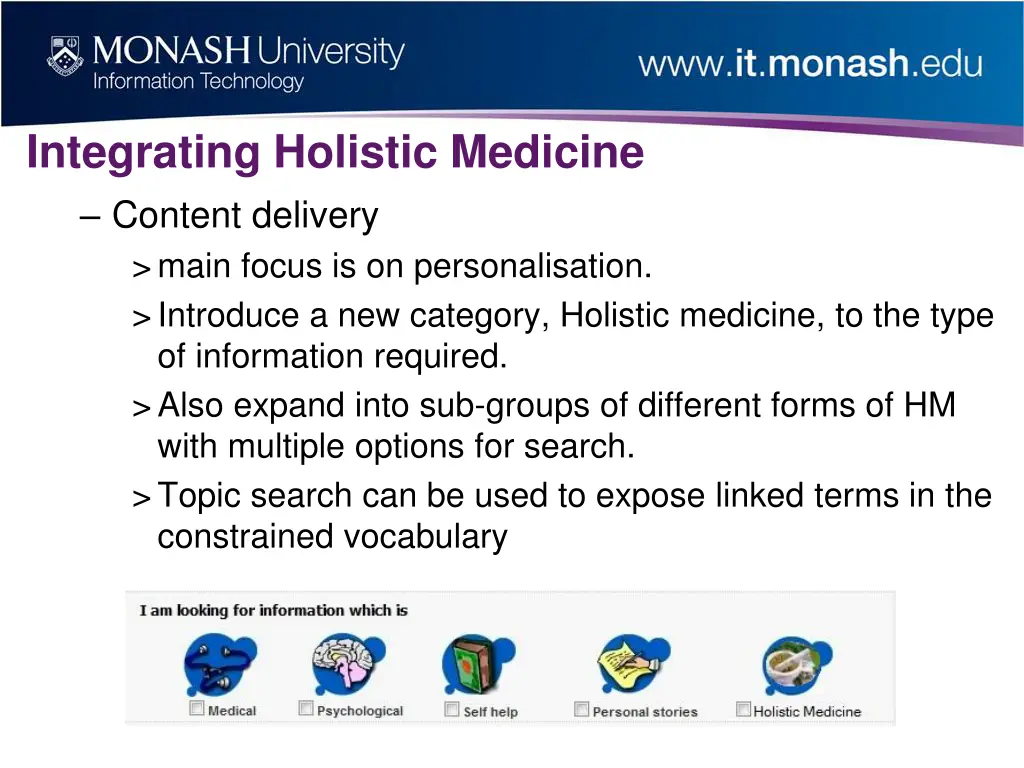 integrating holistic medicine content delivery