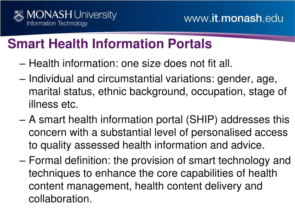 smart health information portals