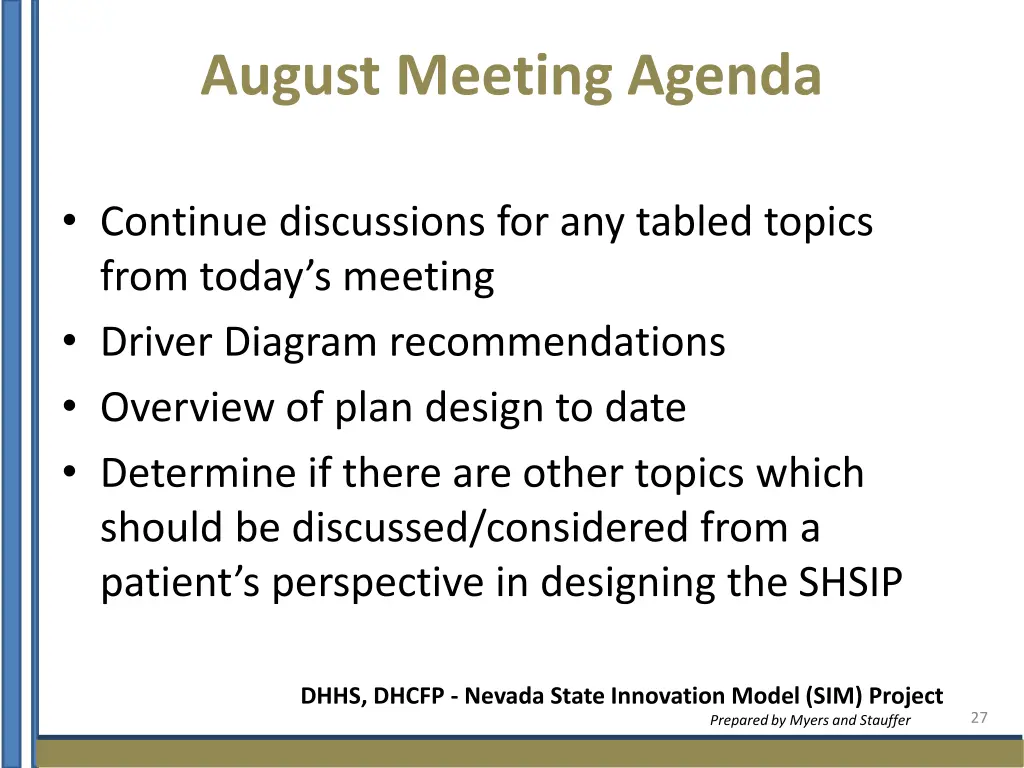 august meeting agenda
