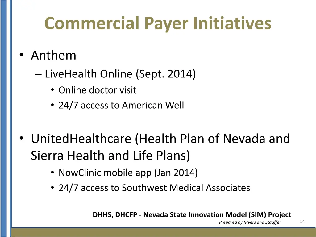 commercial payer initiatives