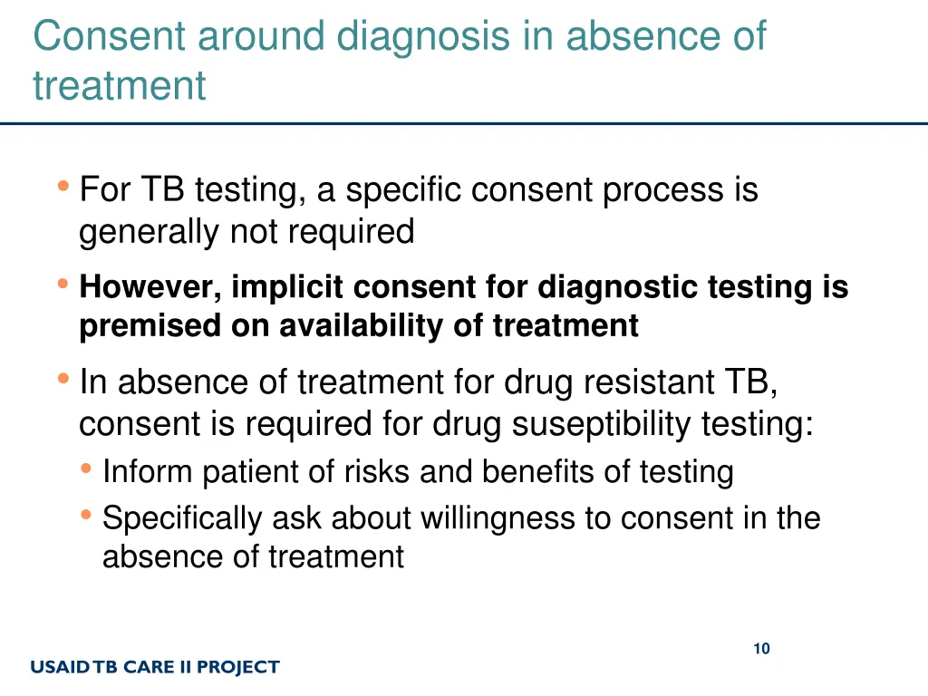 consent around diagnosis in absence of treatment