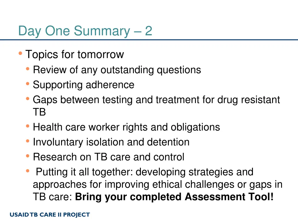 day one summary 2