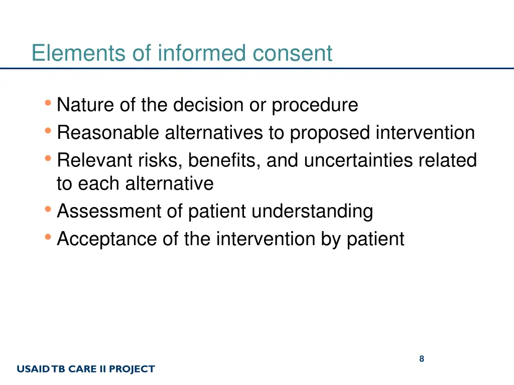 elements of informed consent