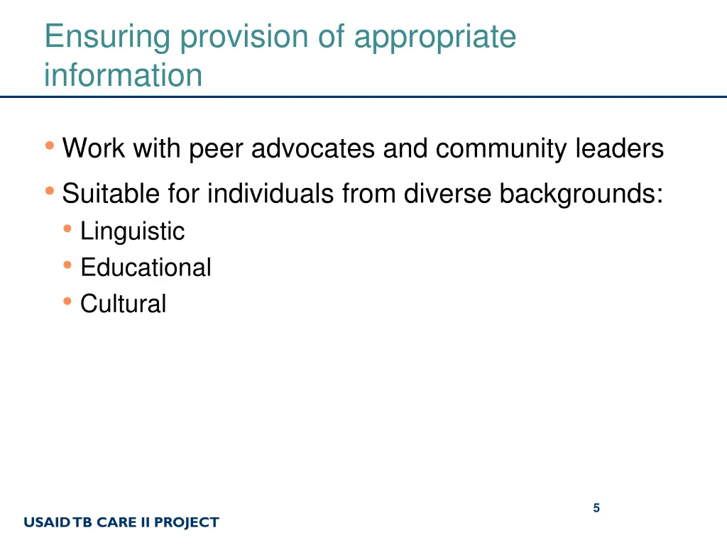 ensuring provision of appropriate information