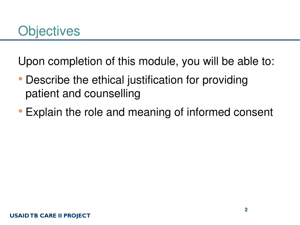 objectives