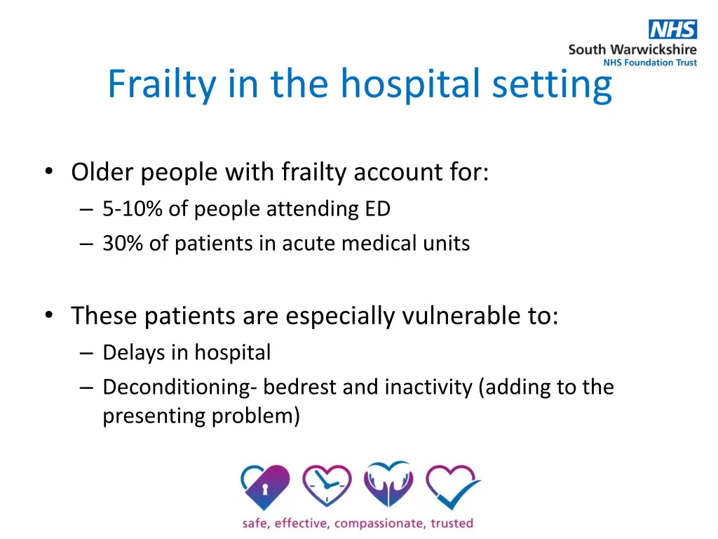 frailty in the hospital setting