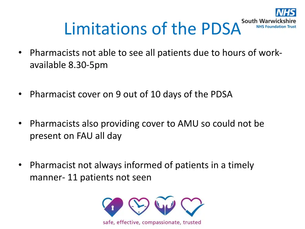 limitations of the pdsa