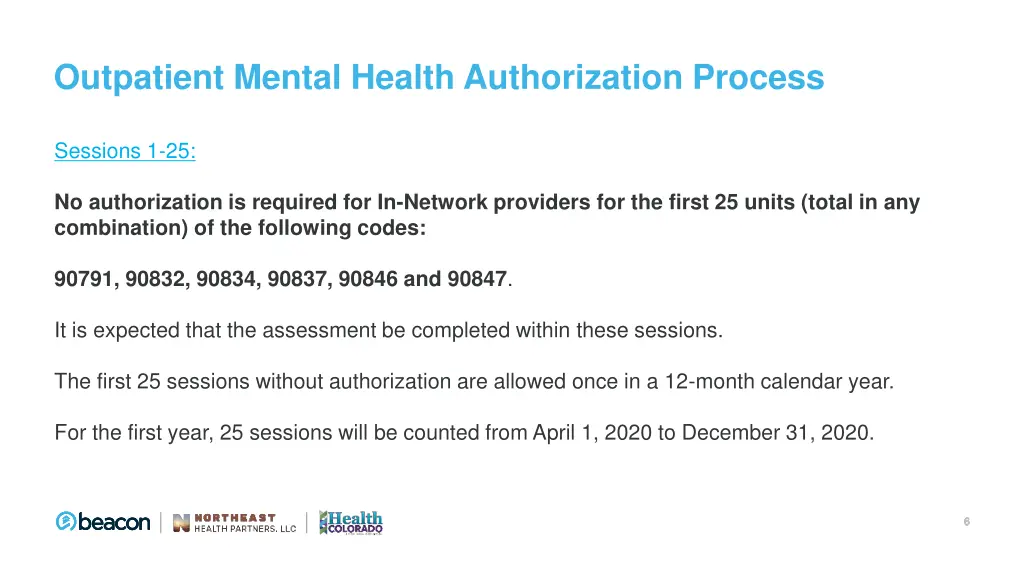 outpatient mental health authorization process