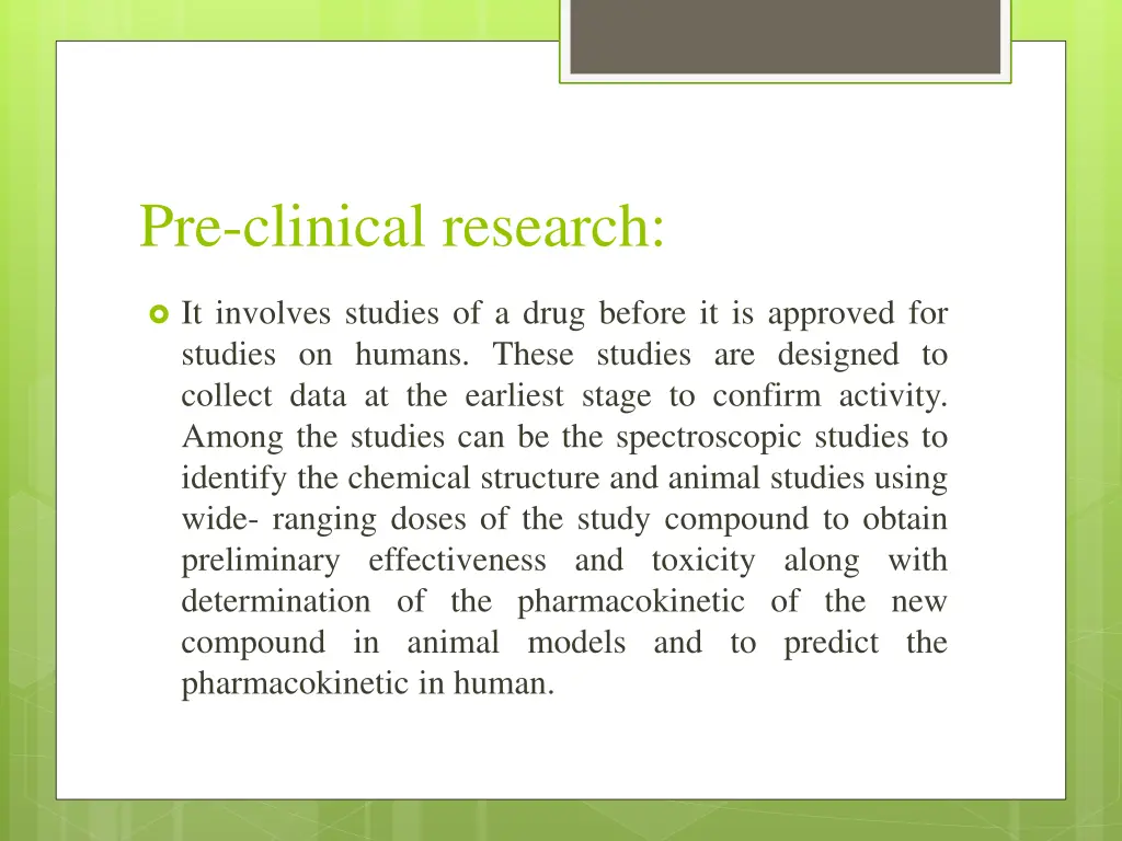 pre clinical research