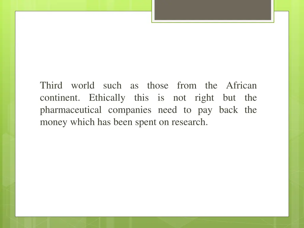 third world such as those from the african