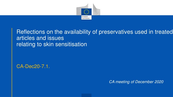 reflections on the availability of preservatives
