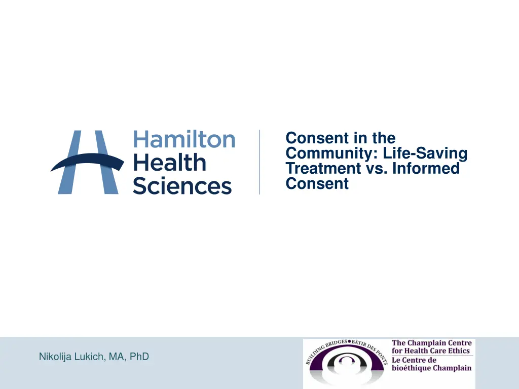 consent in the community life saving treatment
