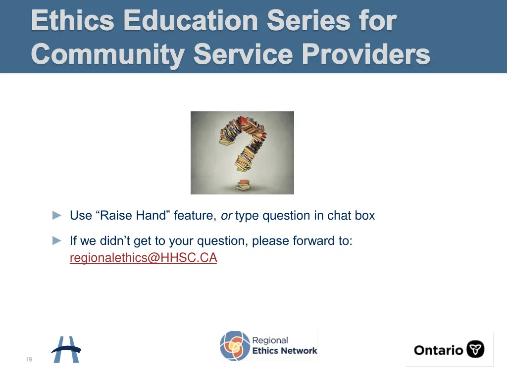 ethics education series for community service