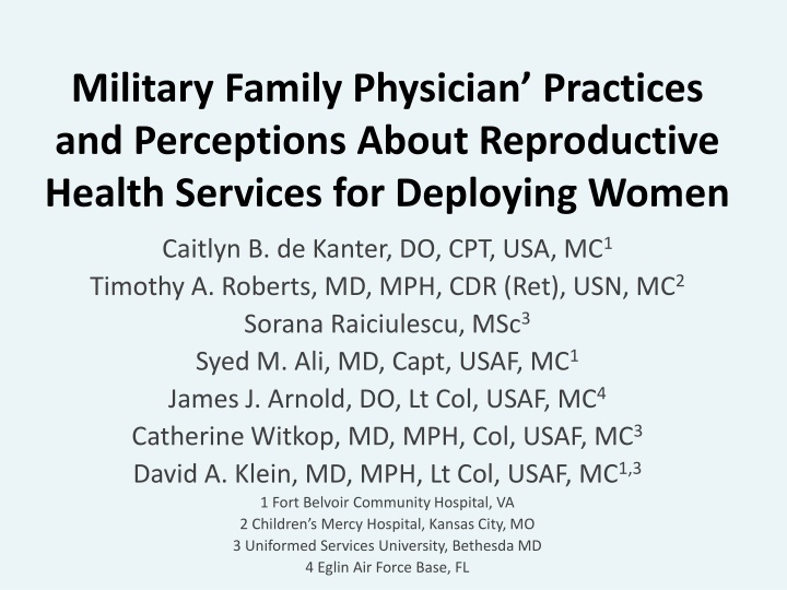 military family physician practices