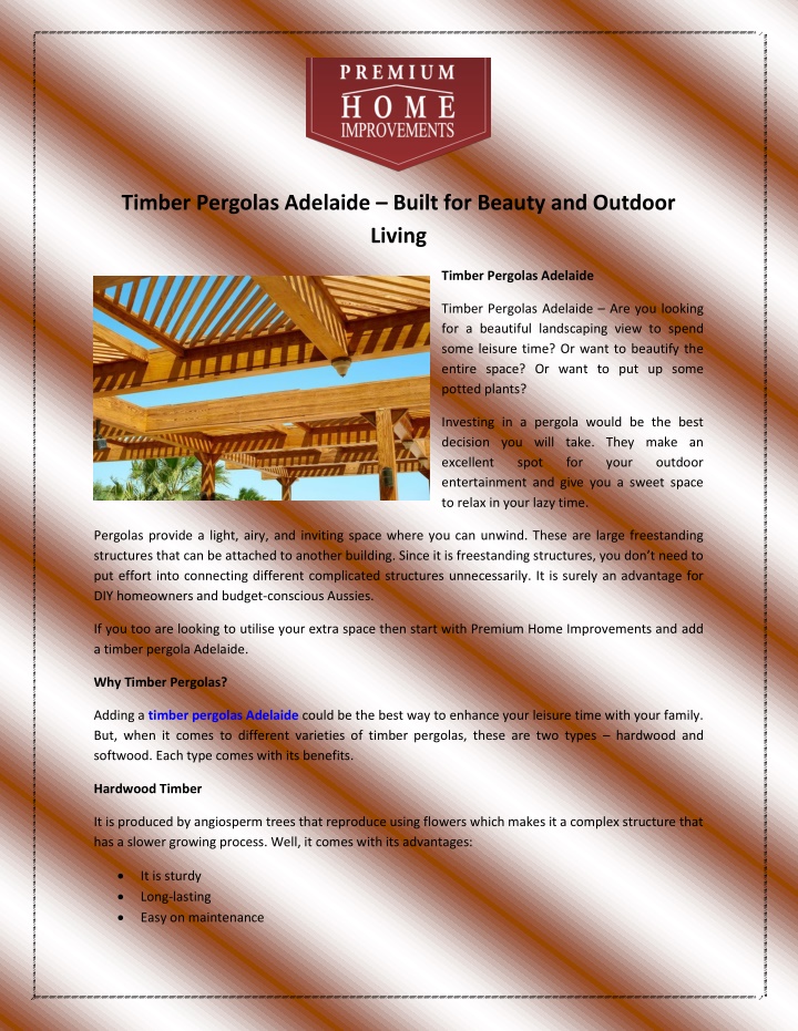 timber pergolas adelaide built for beauty