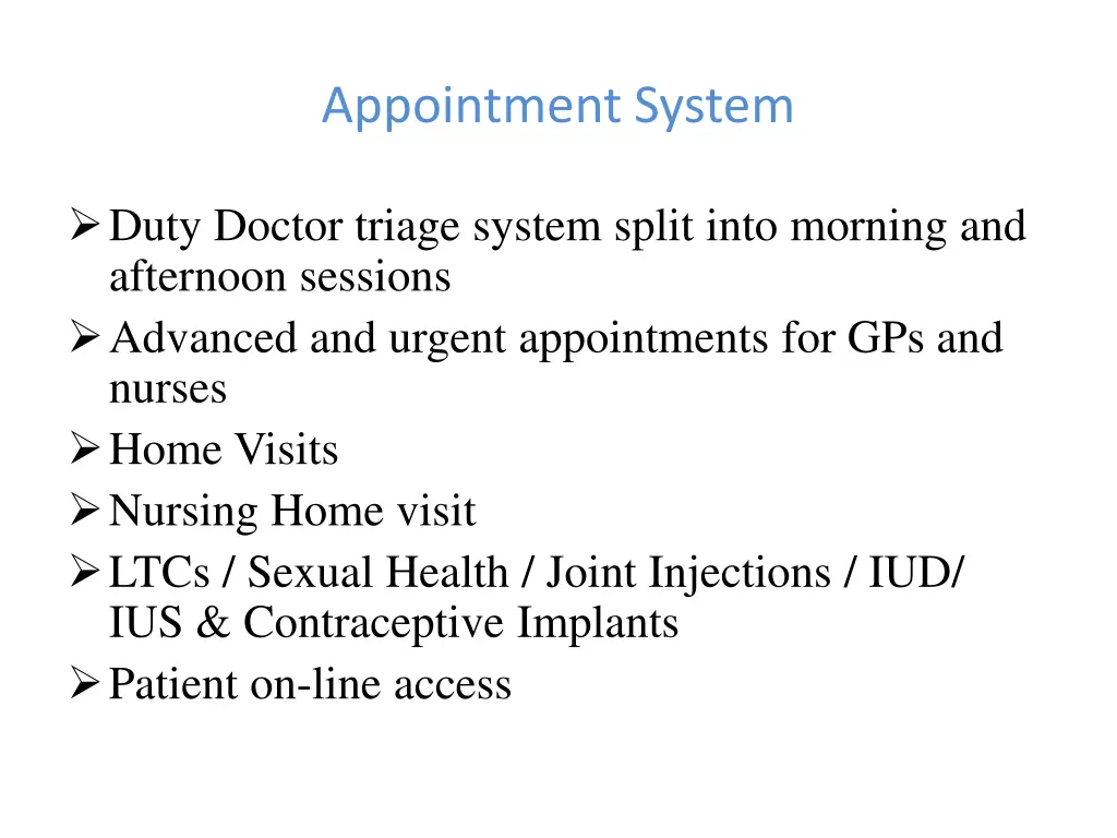 appointment system