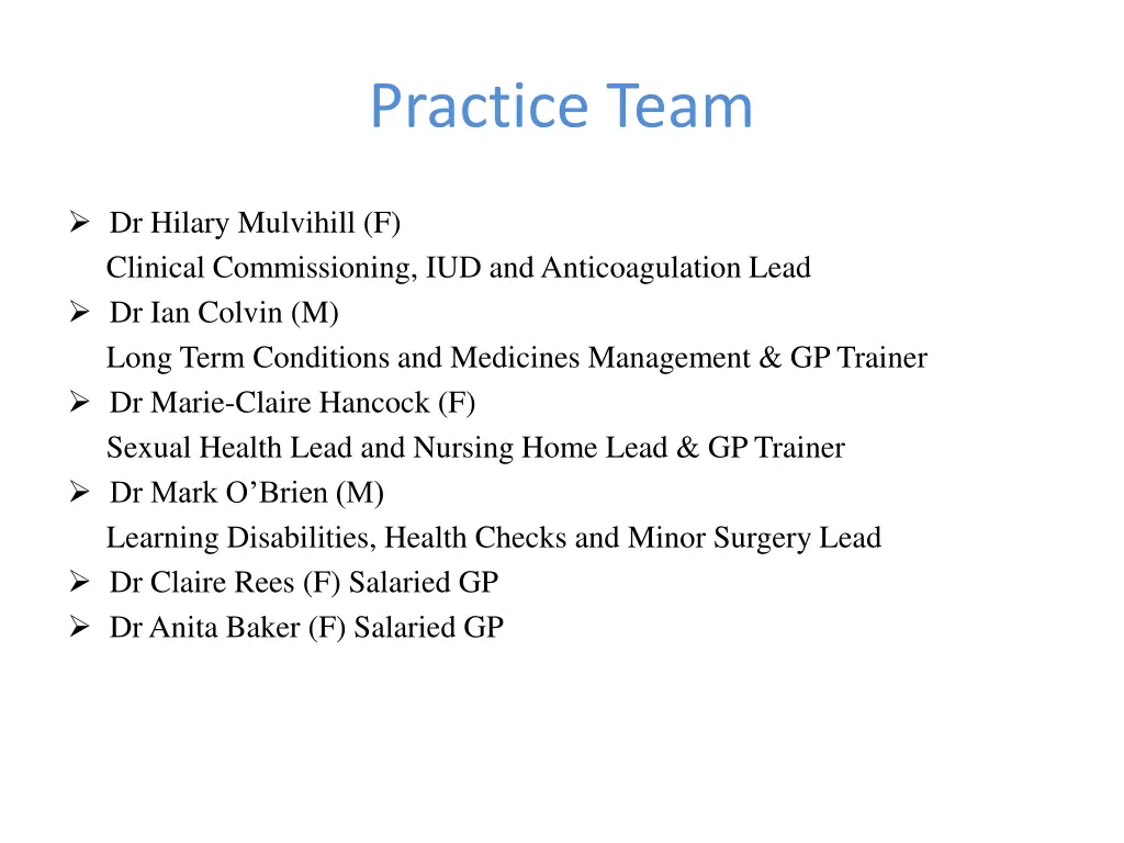 practice team