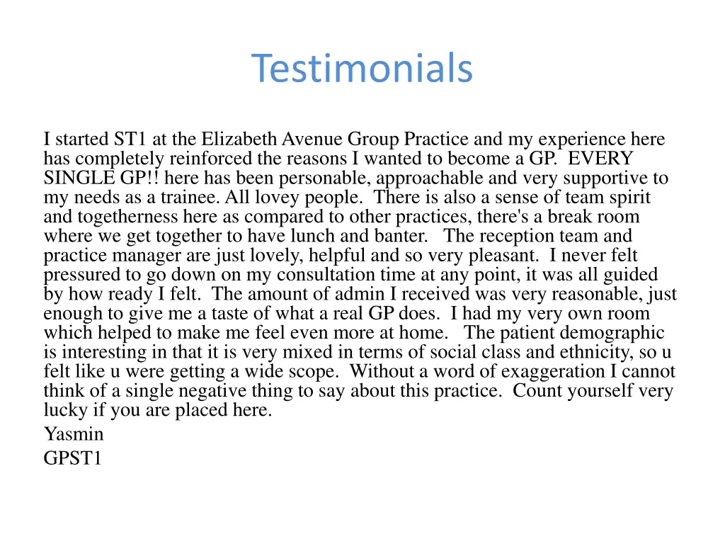 testimonials