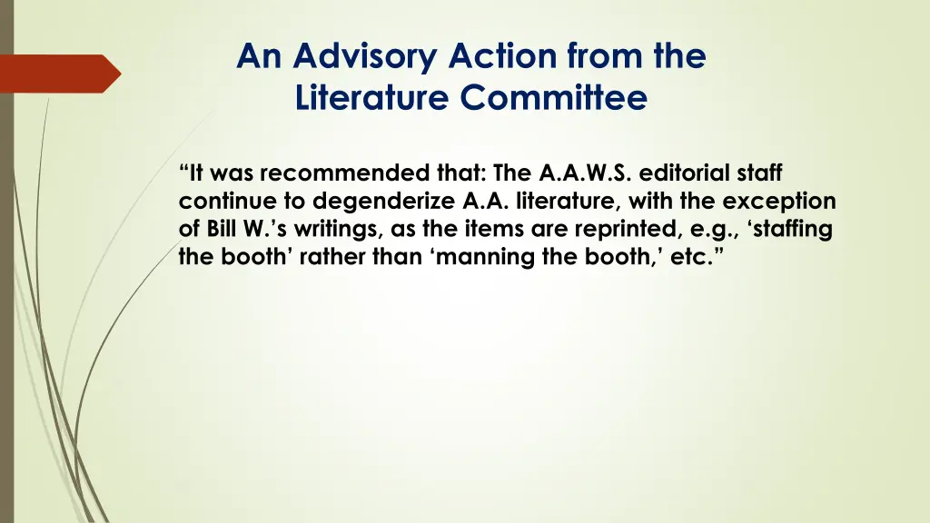 an advisory action from the literature committee