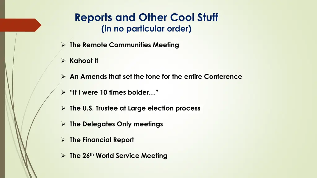 reports and other cool stuff in no particular