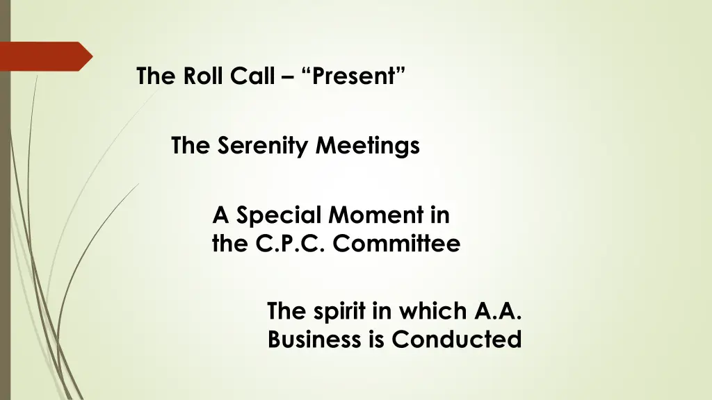 the roll call present