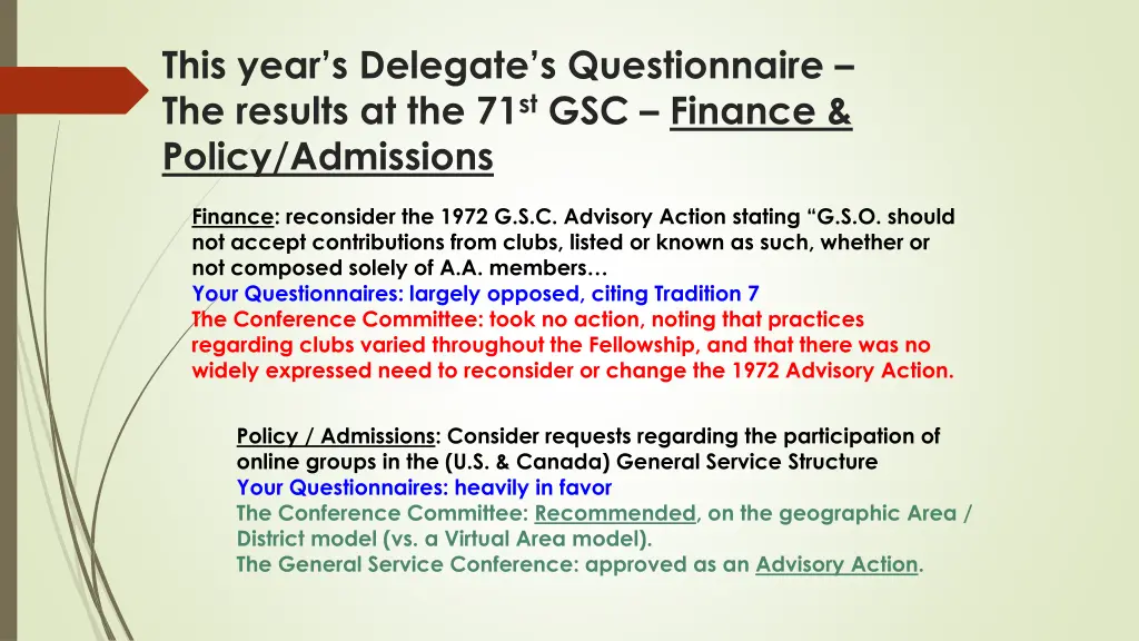 this year s delegate s questionnaire the results 3