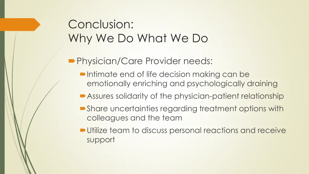conclusion why we do what we do