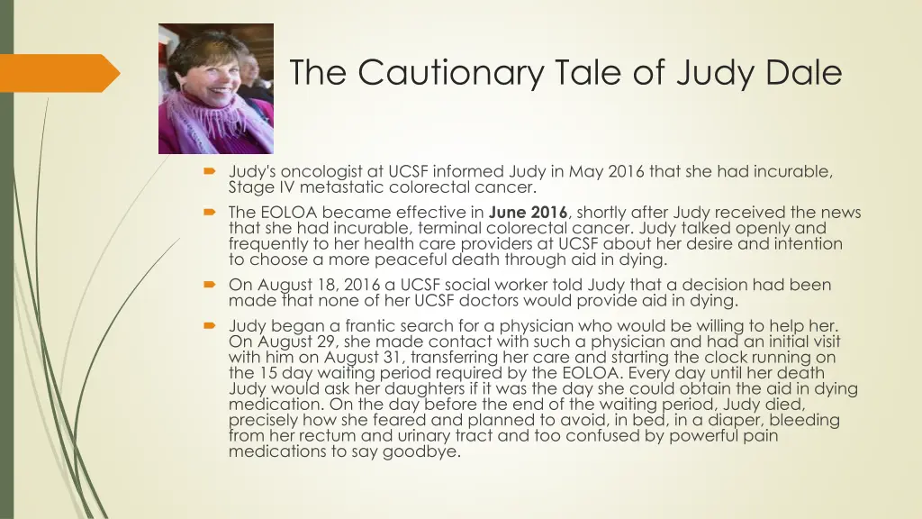 the cautionary tale of judy dale