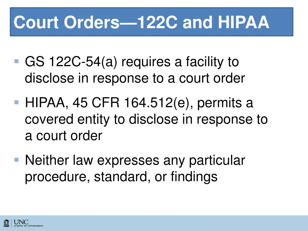 court orders 122c and hipaa