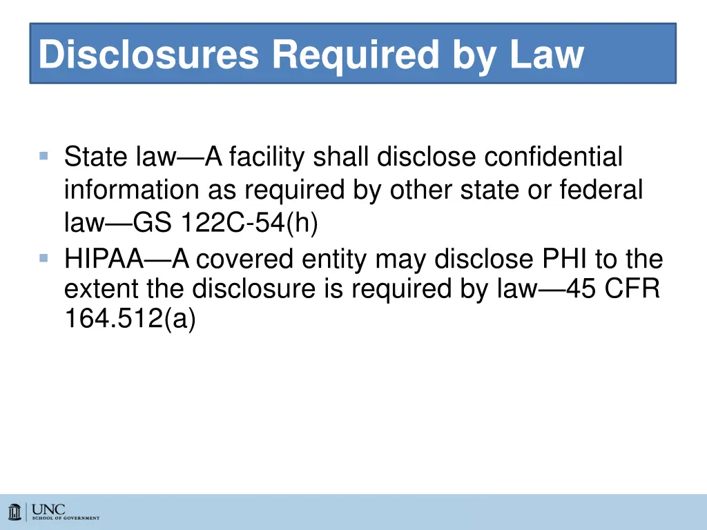 disclosures required by law 1