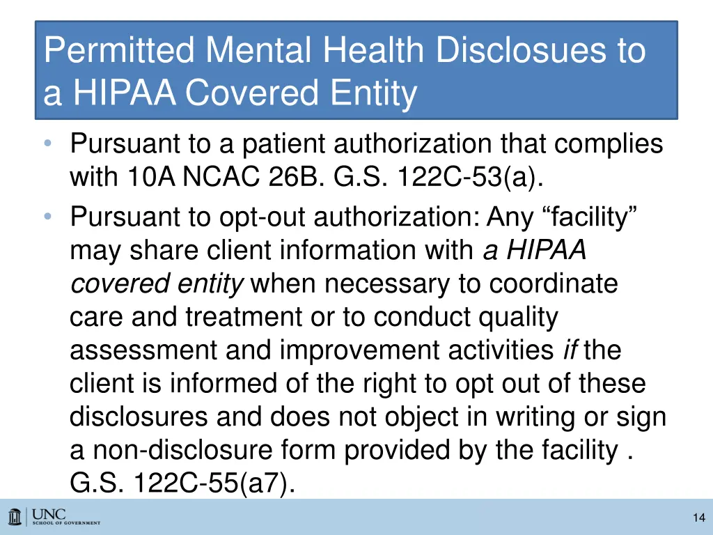 permitted mental health disclosues to a hipaa