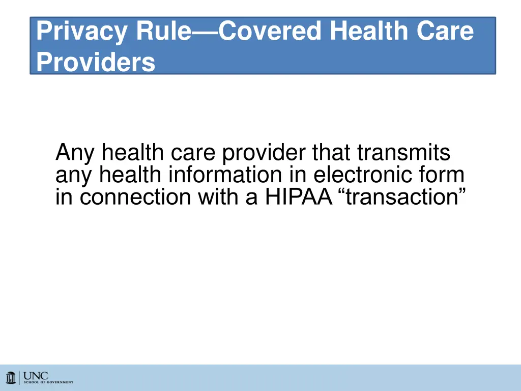 privacy rule covered health care providers