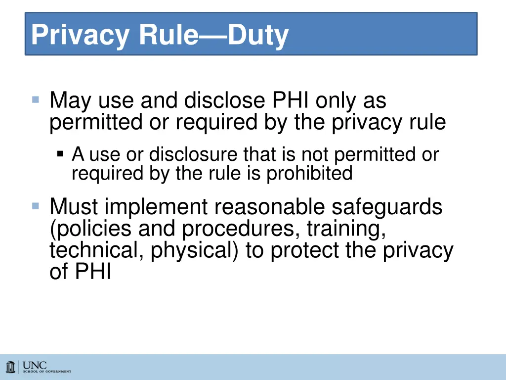 privacy rule duty