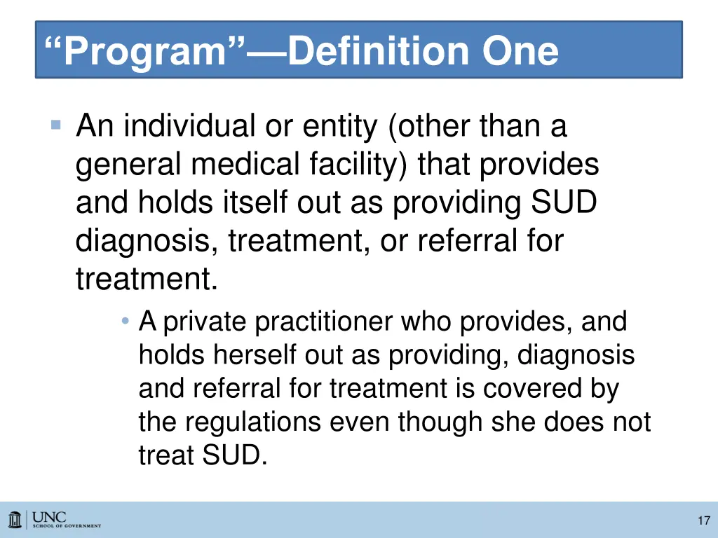 program definition one
