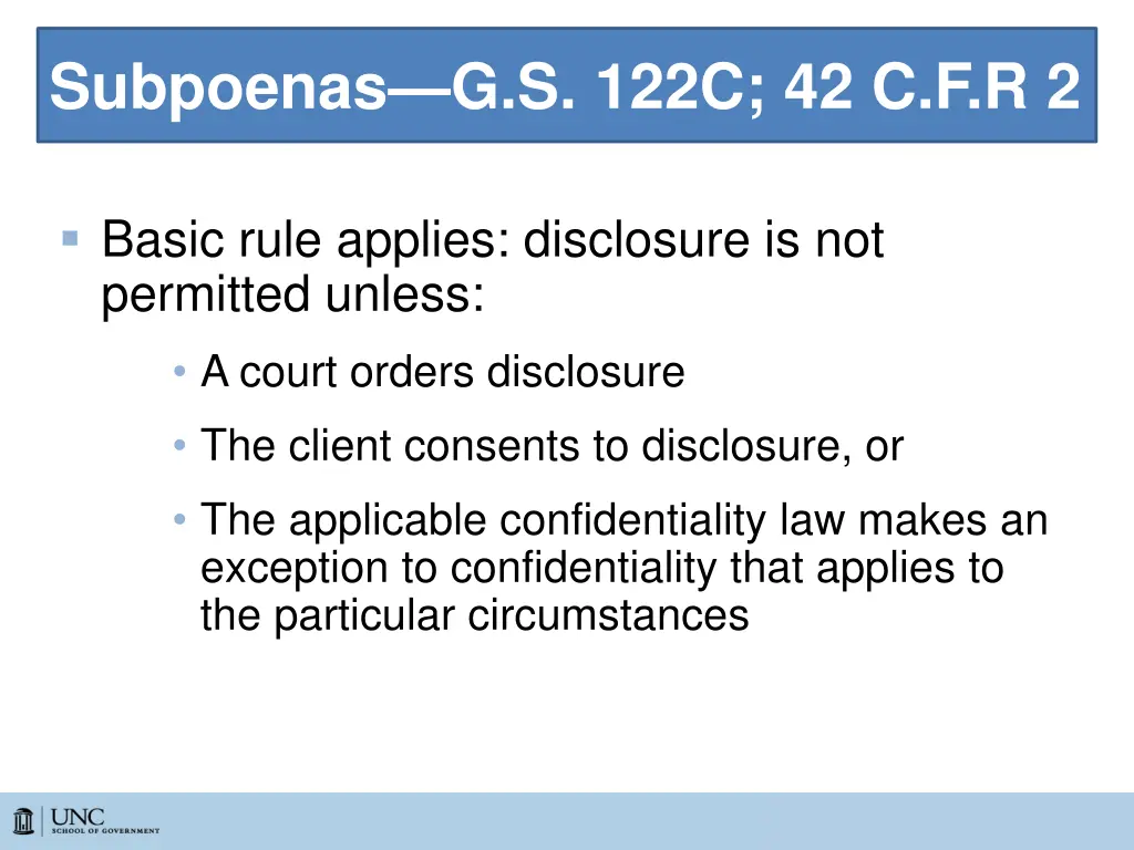 subpoenas g s 122c 42 c f r 2
