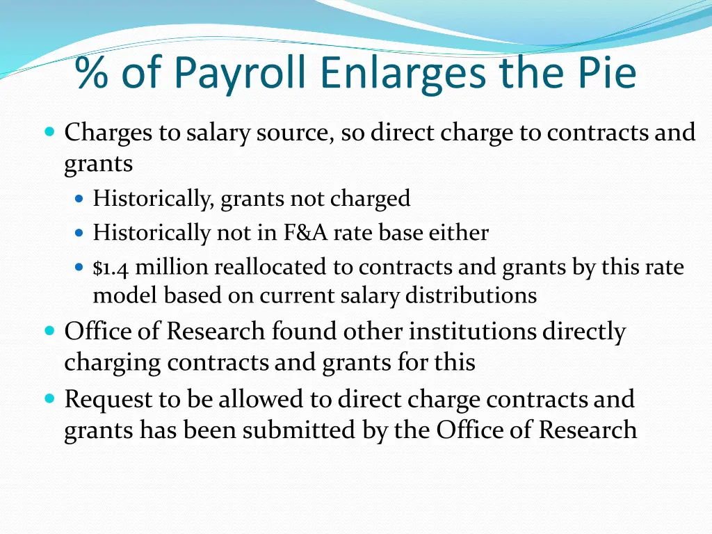 of payroll enlarges the pie