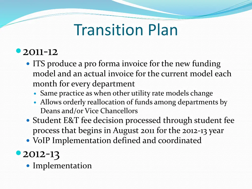 transition plan