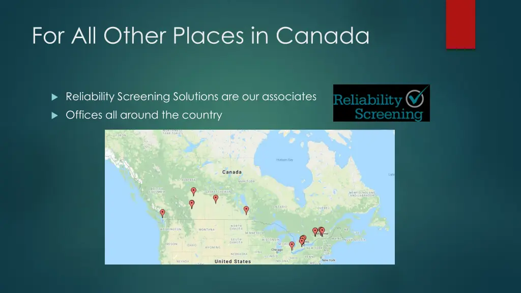 for all other places in canada