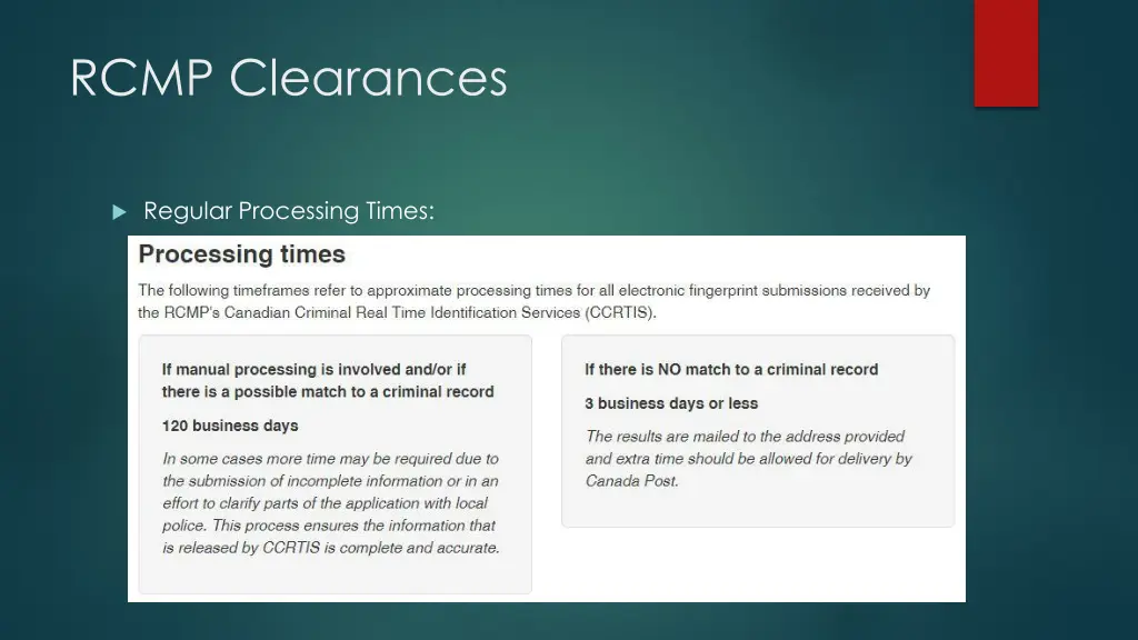 rcmp clearances 1