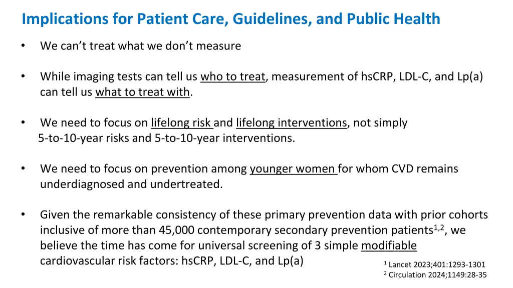 implications for patient care guidelines
