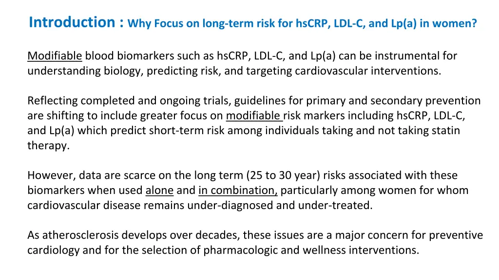 introduction why focus on long term risk