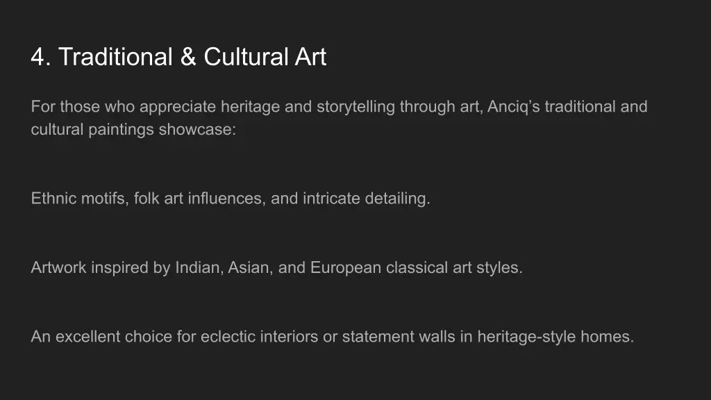 4 traditional cultural art