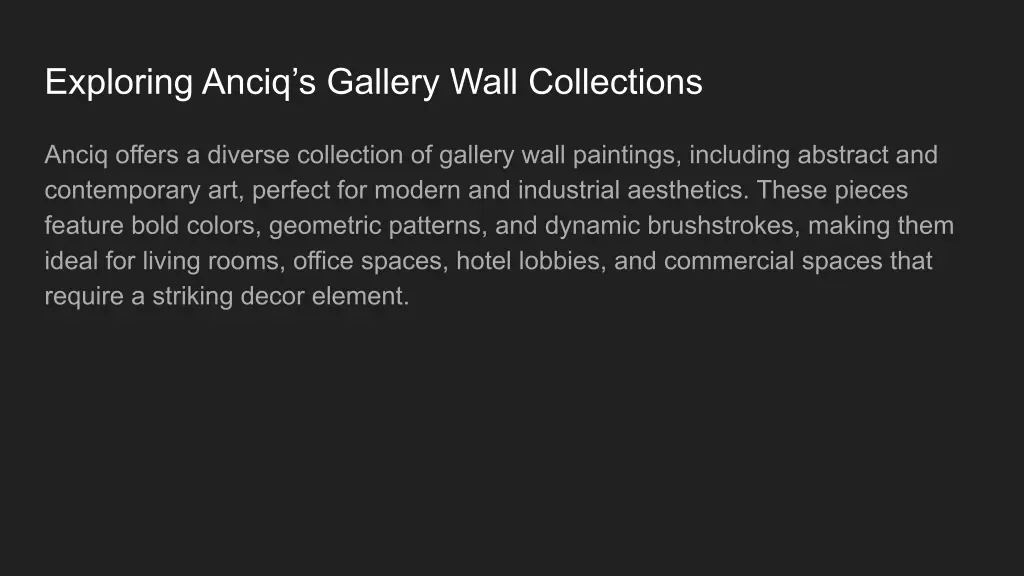 exploring anciq s gallery wall collections