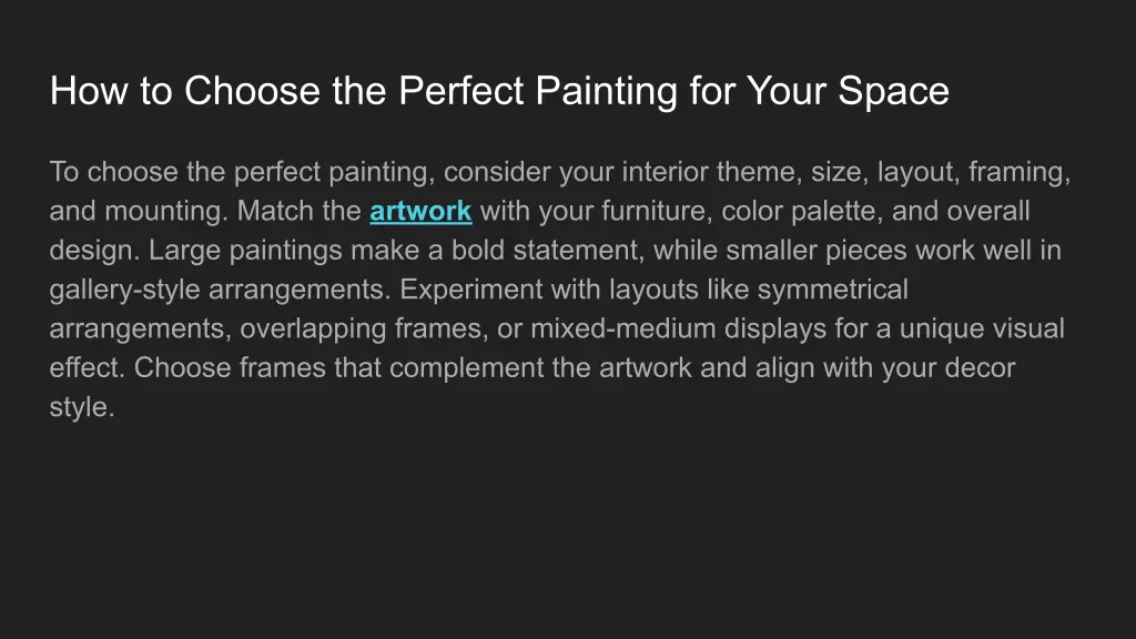 how to choose the perfect painting for your space