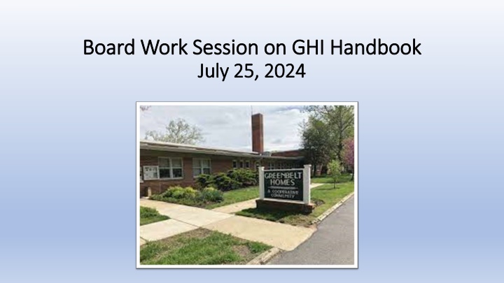 board work session on ghi handbook board work