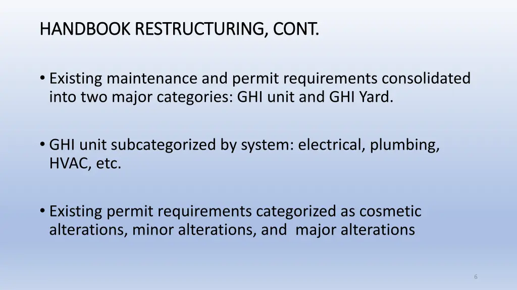 handbook restructuring cont handbook
