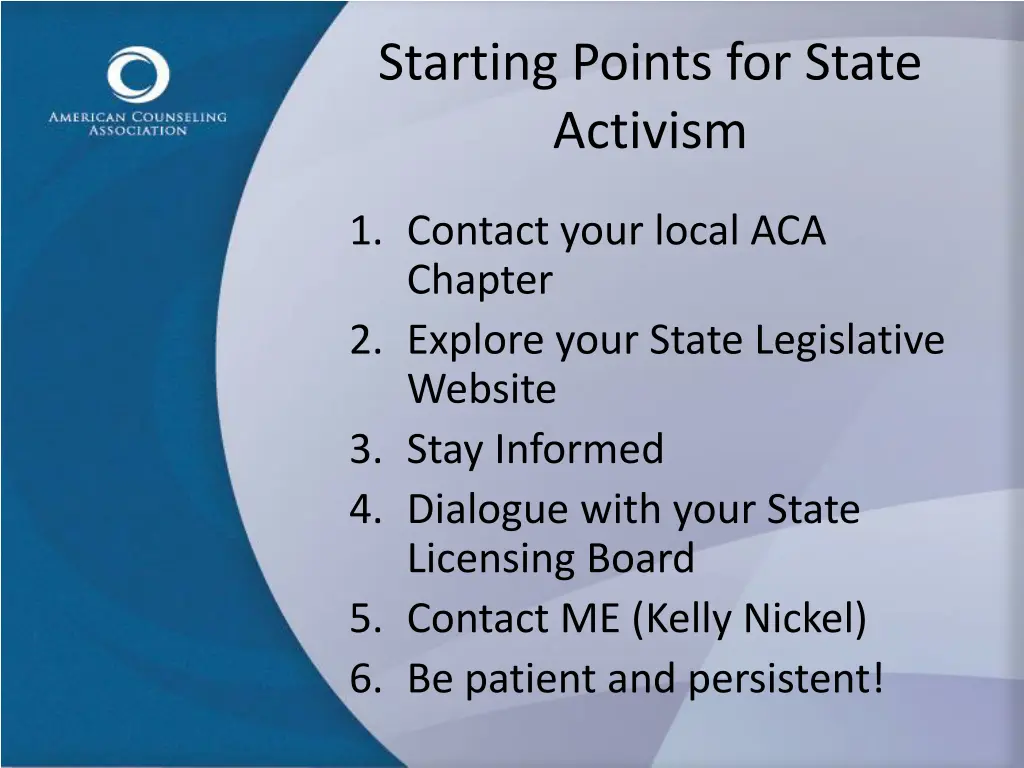 starting points for state activism