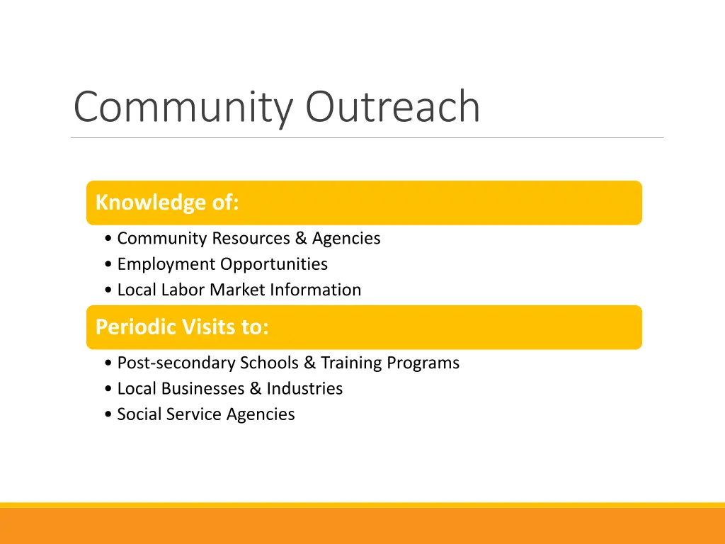 community outreach