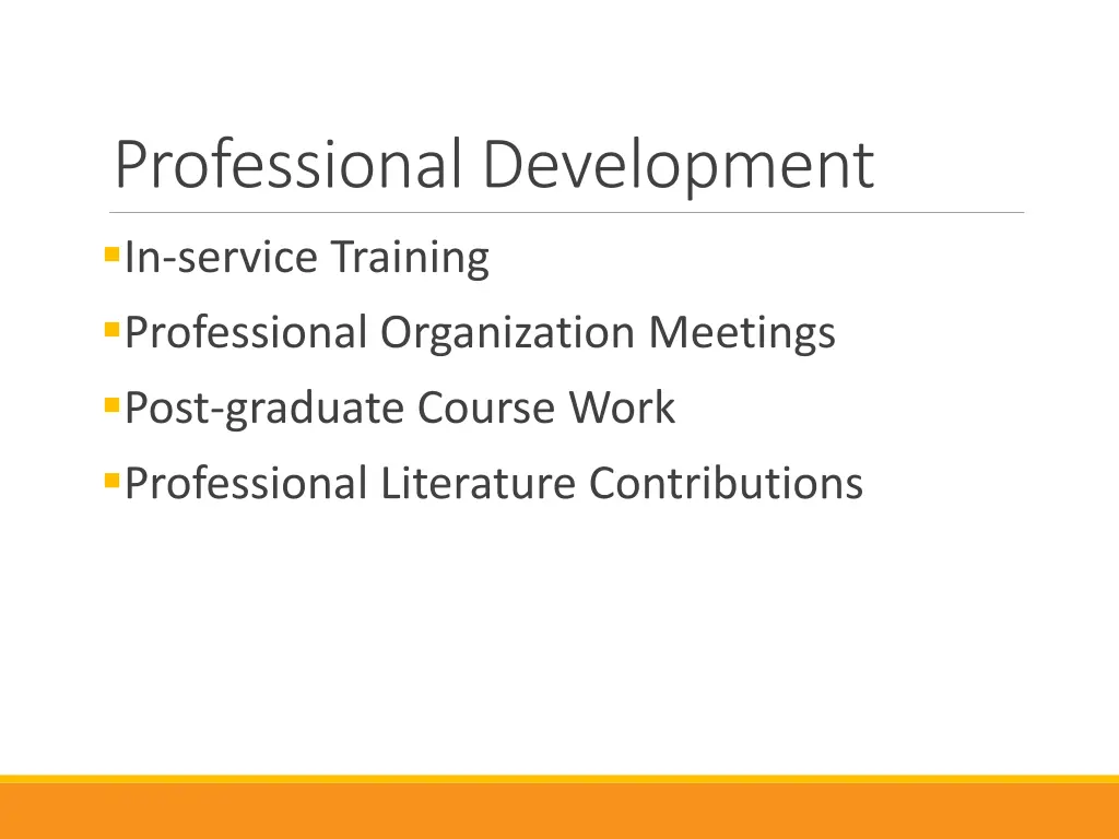 professional development in service training